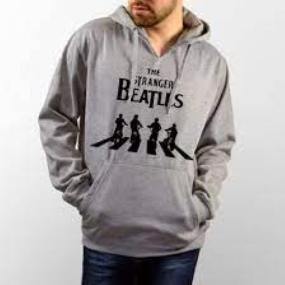 VTG The Beatles Gray Collectors Graphic Biker Western Preppy Goth Hoodie Men M